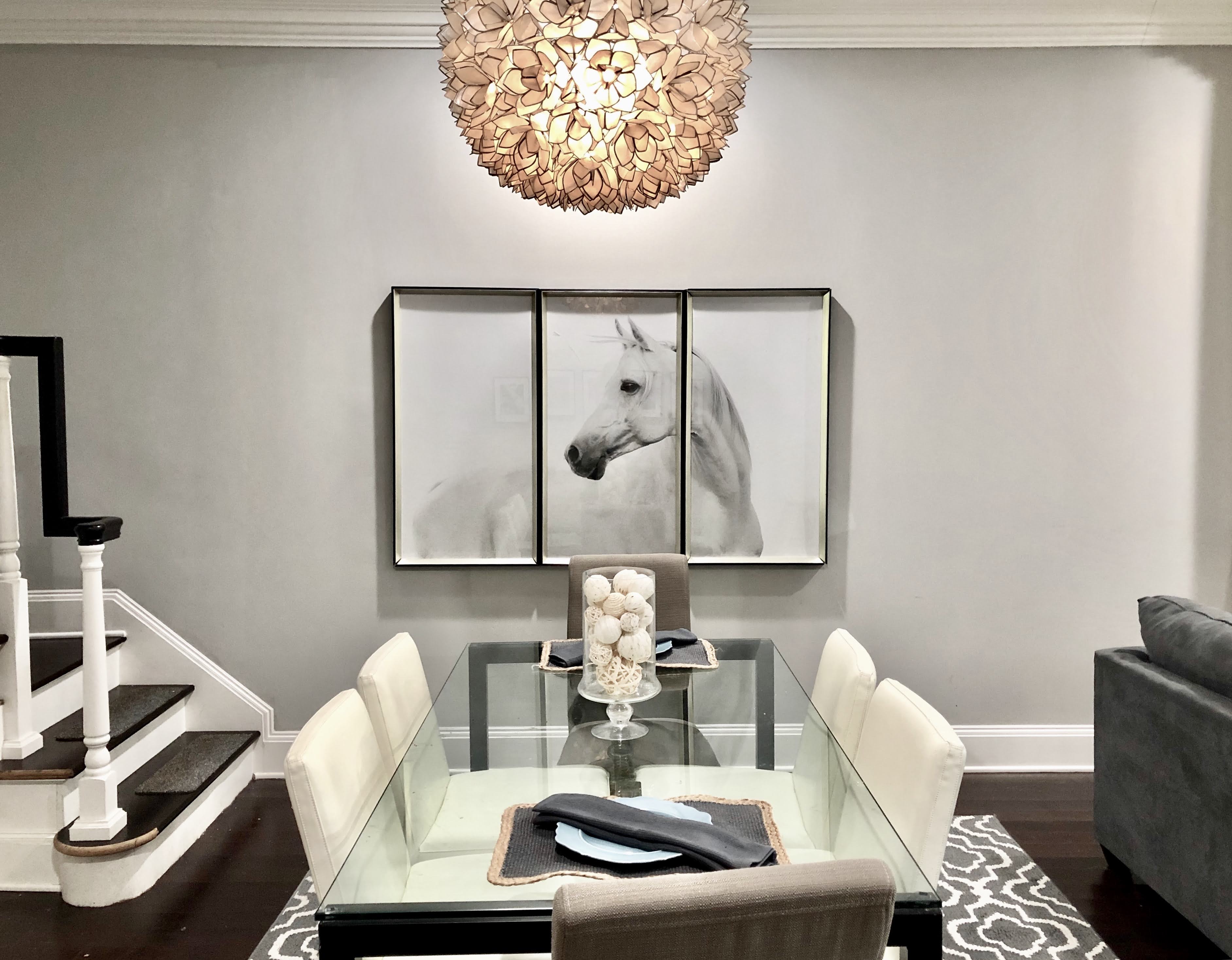 Dining room at the Capitol Hill home, seating six around one table