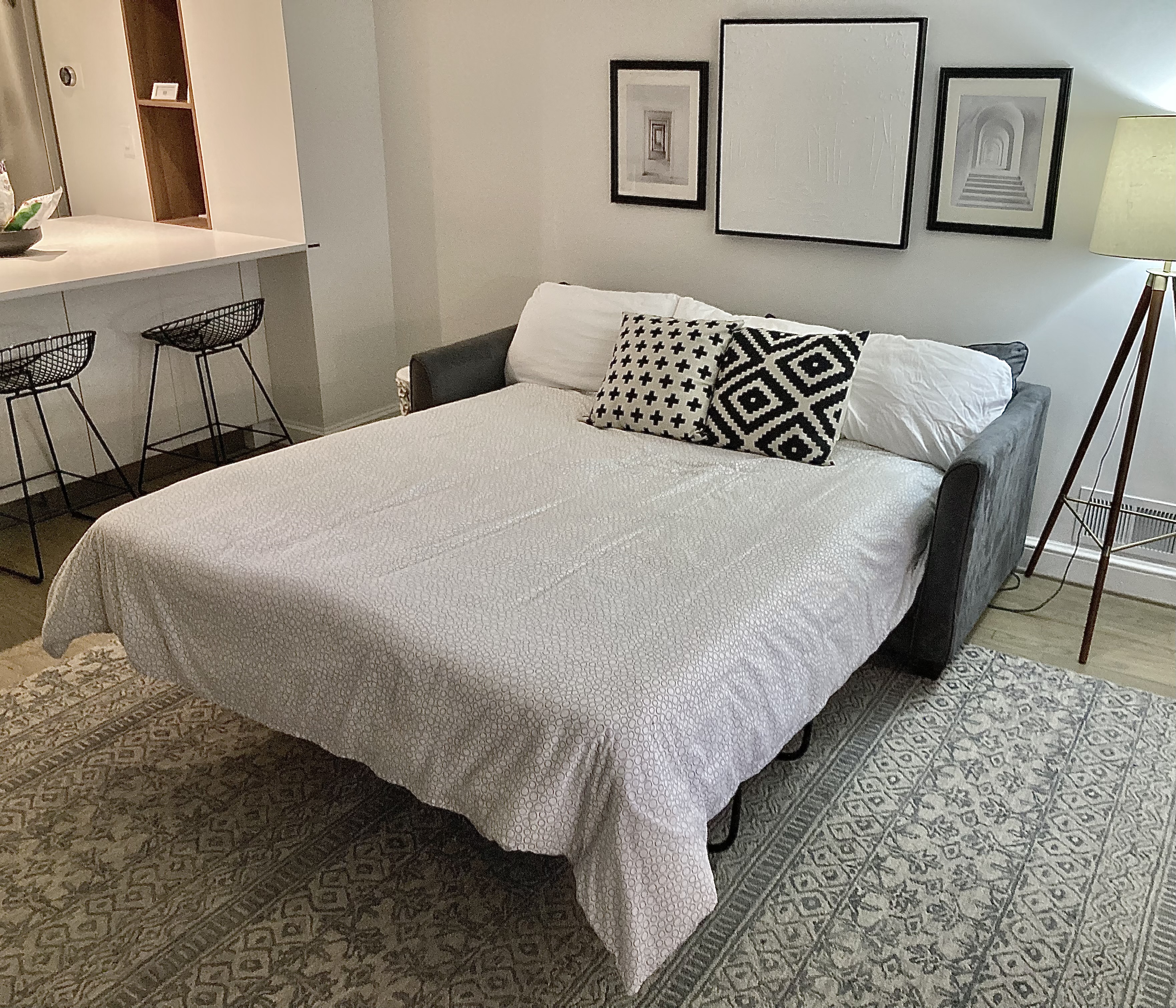 King size sleeper sofa in the living room